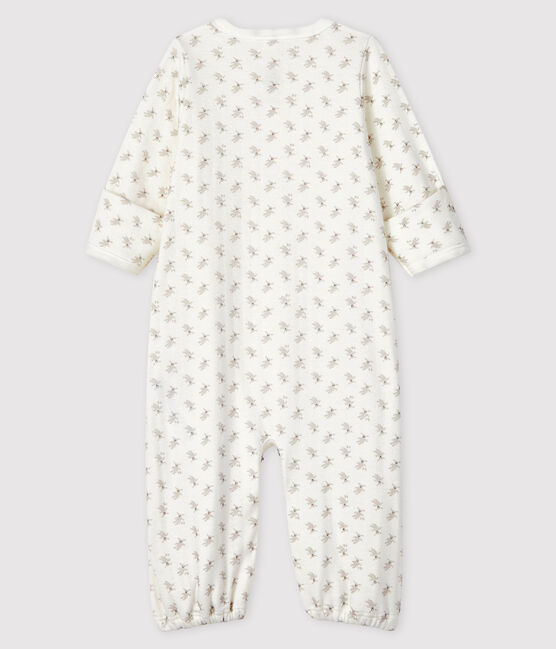 Babies' Rabbit Print Organic Cotton Jumpsuit/Sleeping Bag MARSHMALLOW white/MULTICO white