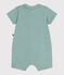 Babies' short cotton playsuit with a Peter Pan collar PAUL green