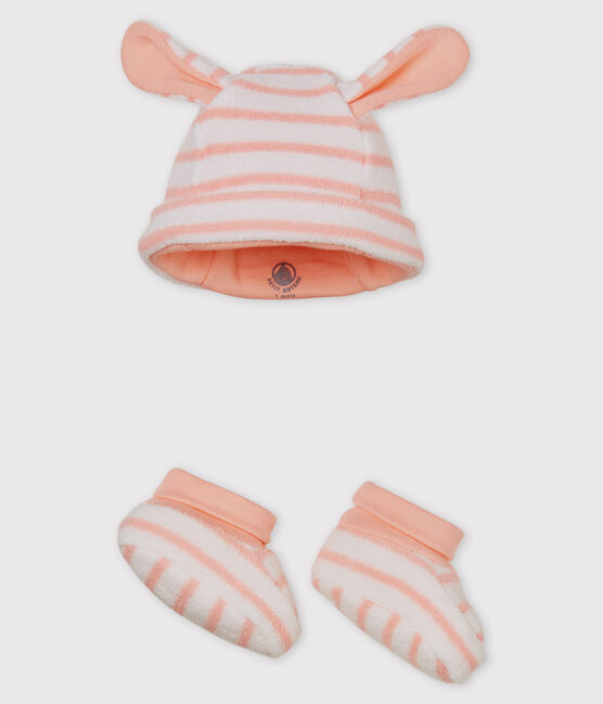 Unisex baby striped bonnet and bootees variante 3