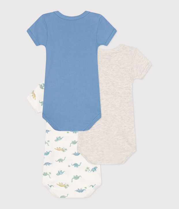 Babies' short-sleeved printed cotton bodysuits - 3-Pack multicolor