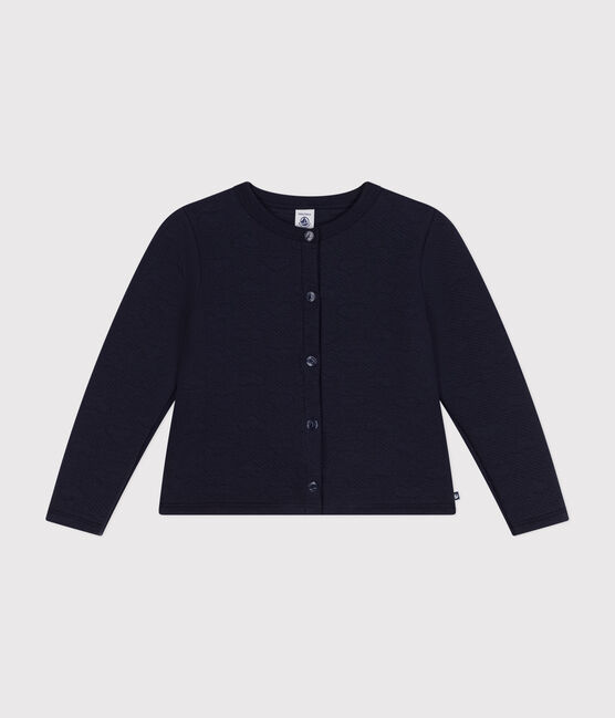 Girls' tube knit cardigan SMOKING blue