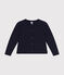 Girls' tube knit cardigan SMOKING blue
