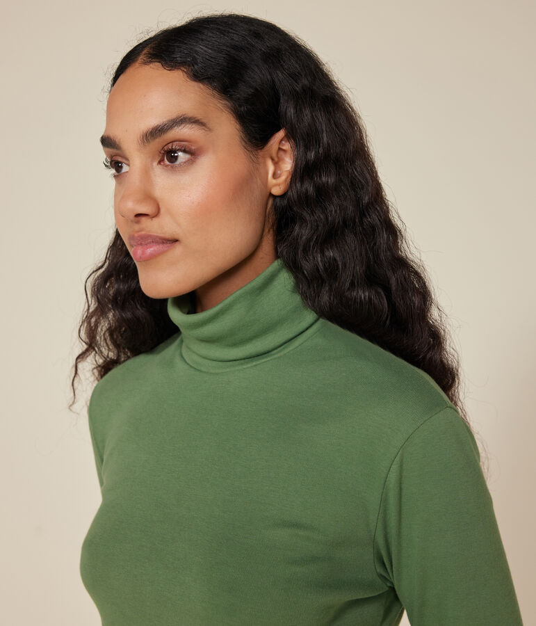 Women's The Iconic rollneck cotton T-shirt green