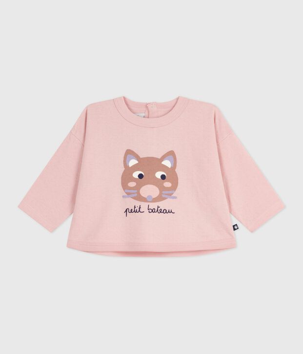 Babies' long-sleeved T-shirt with a cat design JOLI