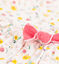 Girls' Short-Sleeved Cotton Dress MARSHMALLOW white/MULTICO white