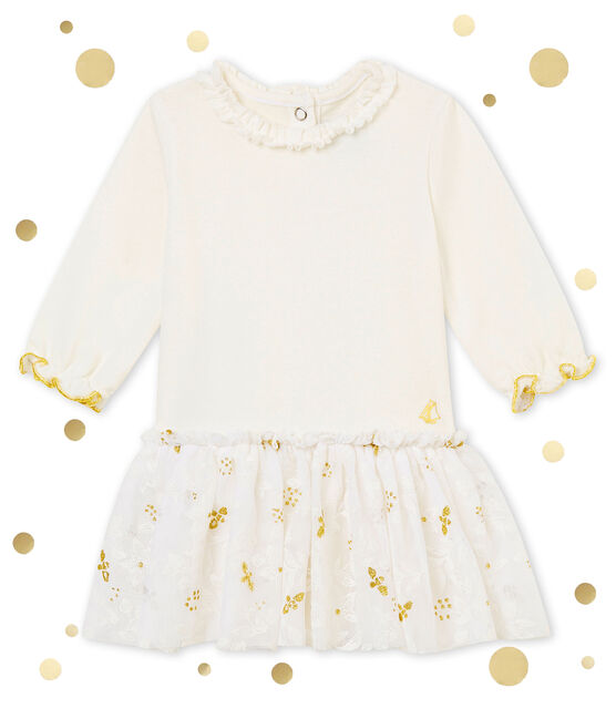 Baby girl's tulle dress MARSHMALLOW white/MULTICO white