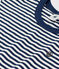 Boys' Striped Cotton T-Shirt MEDIEVAL blue/MARSHMALLOW white