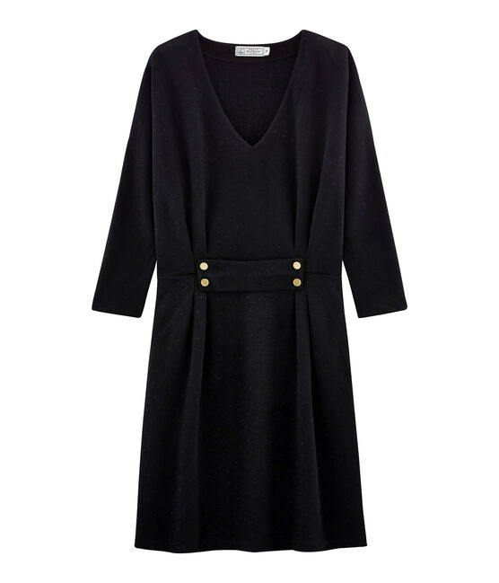 Women's Slim-Fit Long-Sleeved Dress NOIR black/LUREX NOIR black