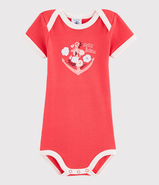Baby Boys' Short-Sleeved Bodysuit IMPATIENCE pink