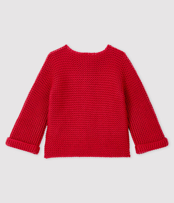 Baby girl's wool and cotton mix cardigan POPPY pink