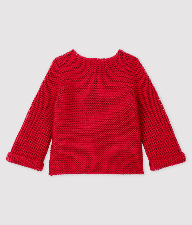 Baby girl's wool and cotton mix cardigan pink