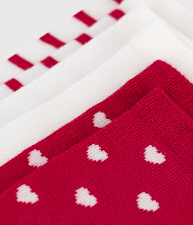 Children's heart-print cotton socks - 3-Pack multicolor