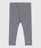 Babies' pinstripe print cotton leggings SMOKING blue/MARSHMALLOW white