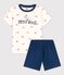 Boys' Crab Print Cotton Short Pyjamas MARSHMALLOW white/MULTICO white