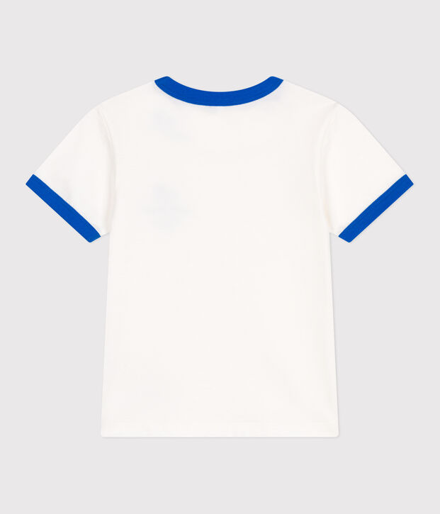 Children's printed short-sleeved cotton T-shirt white