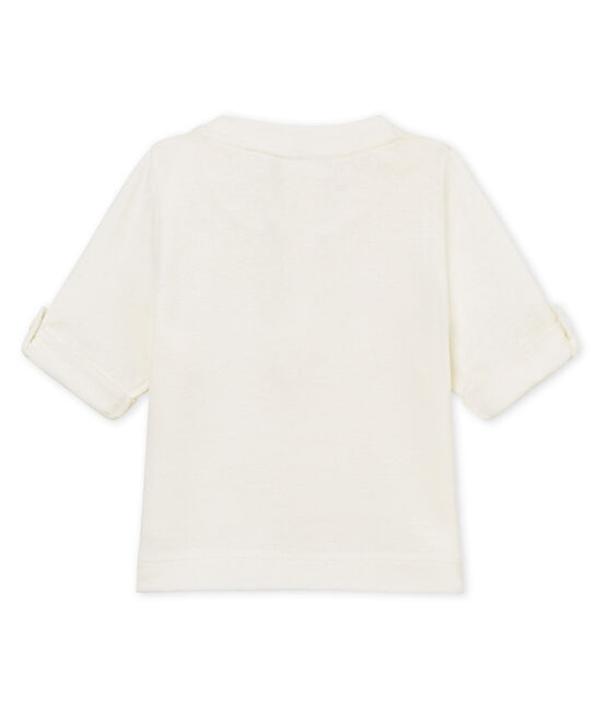 Baby boys' cotton/linen t-shirt MARSHMALLOW white