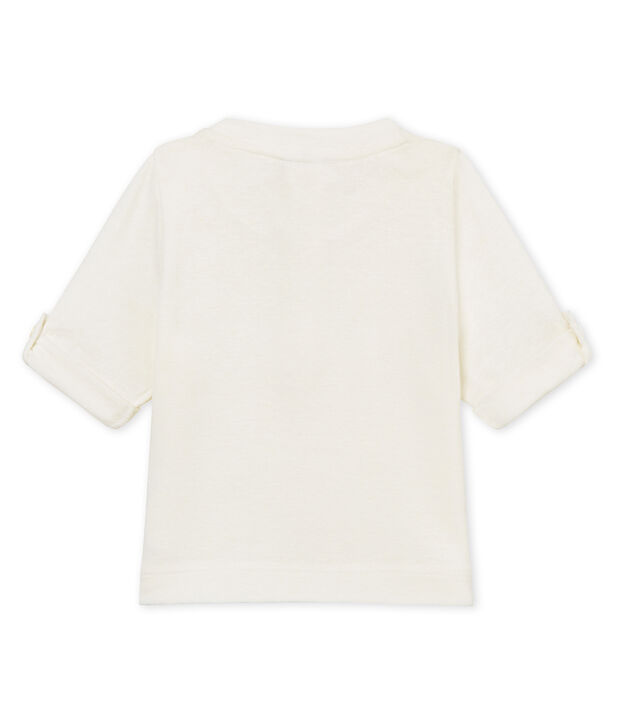 Baby boys' cotton/linen t-shirt white