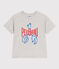 Children's short-sleeved printed cotton T-shirt BELUGA CHINE grey