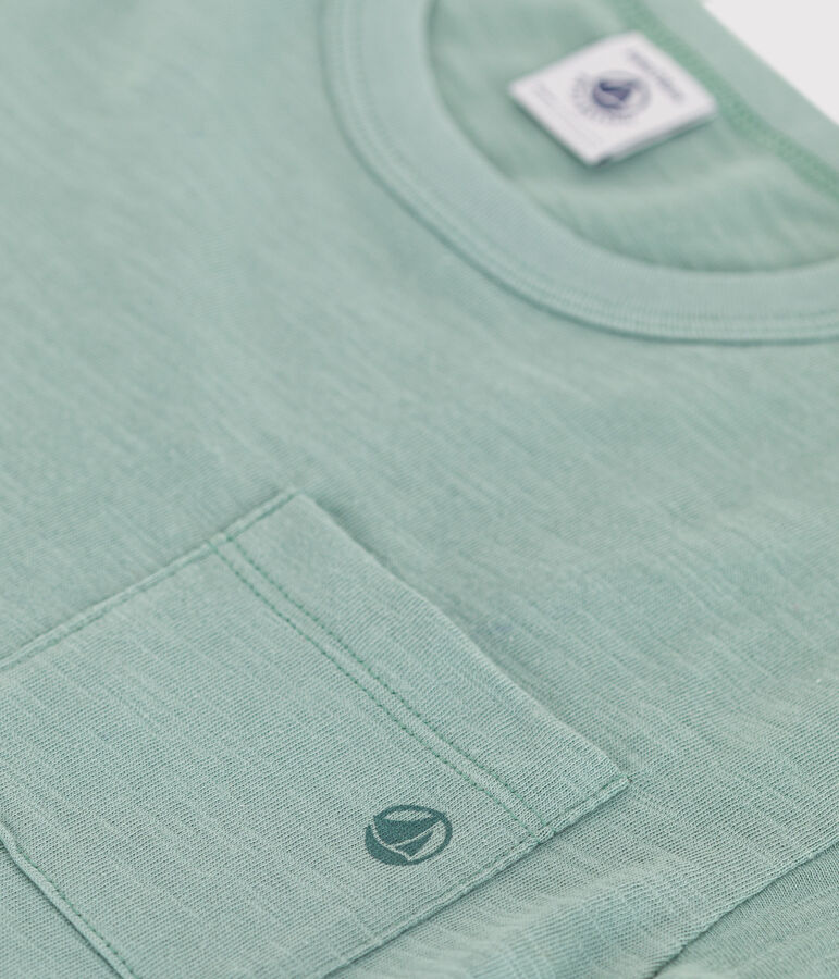 Children's plain short-sleeved cotton T-shirt PAUL green