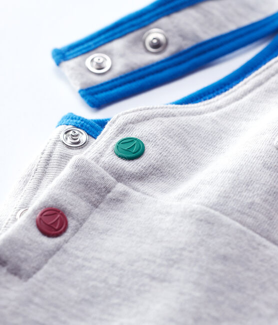 Babies' Fleece Dungarees BELUGA CHINE grey