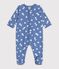 Babies' heart-print fleece pyjamas blue/white