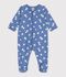 Babies' heart-print fleece pyjamas blue/white