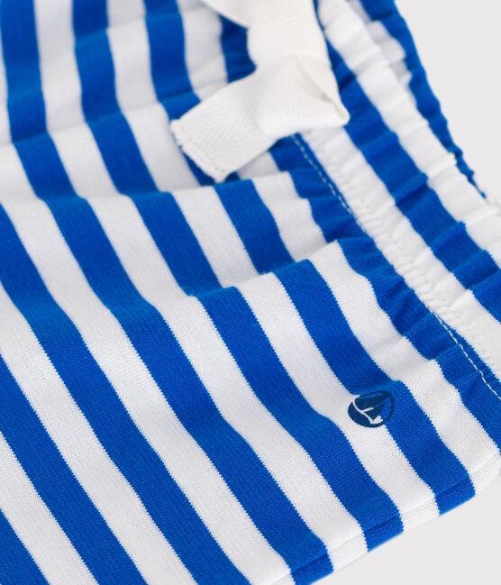 Babies stripy cotton shorts PORCELANA blue/MARSHMALLOW