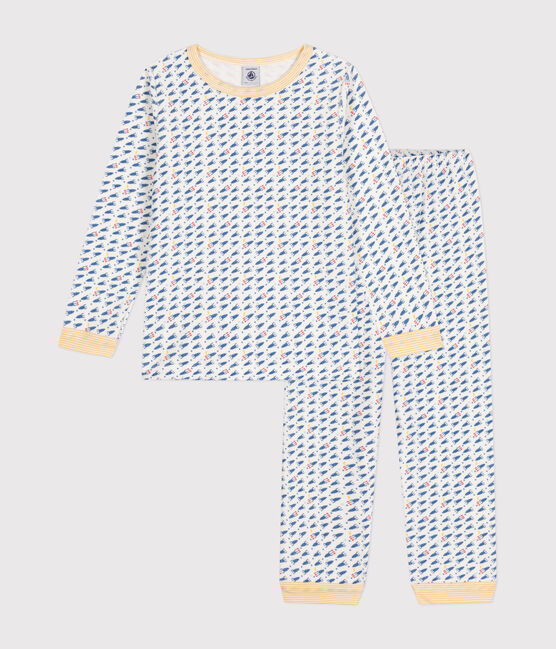 Children's velour dramas with a rocket print MARSHMALLOW white/MULTICO white