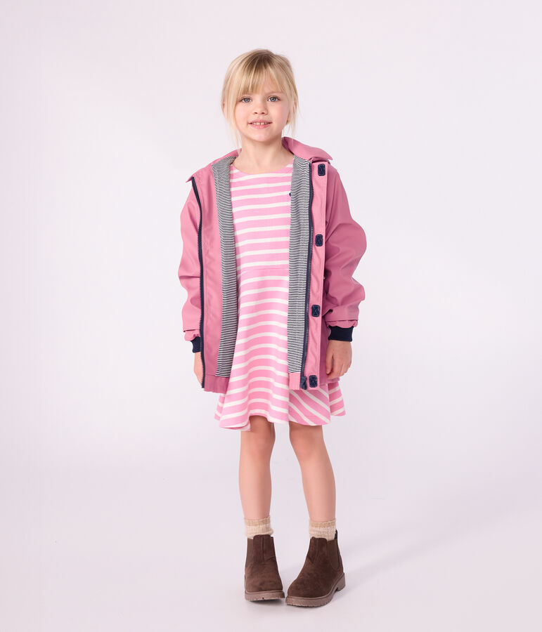 Unisex Iconic Waxed Child's Coat pink