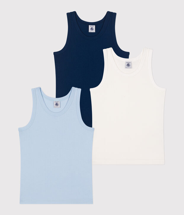 Children's plain cotton tank tops - 3-Pack multicolor