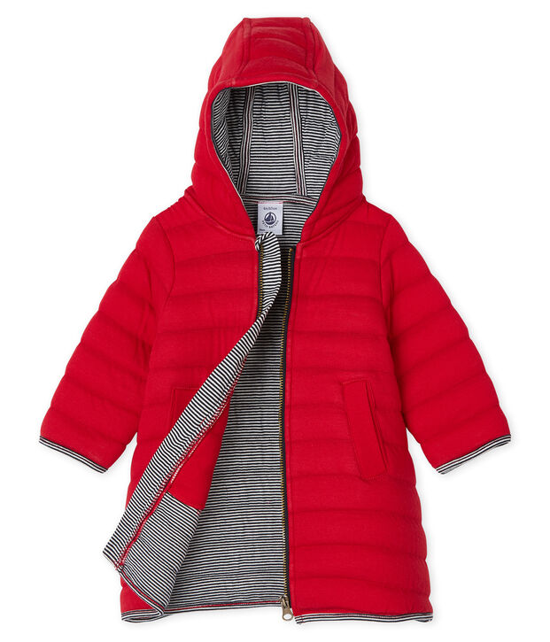 Baby Girls' Quilted Tube Knit Coat red
