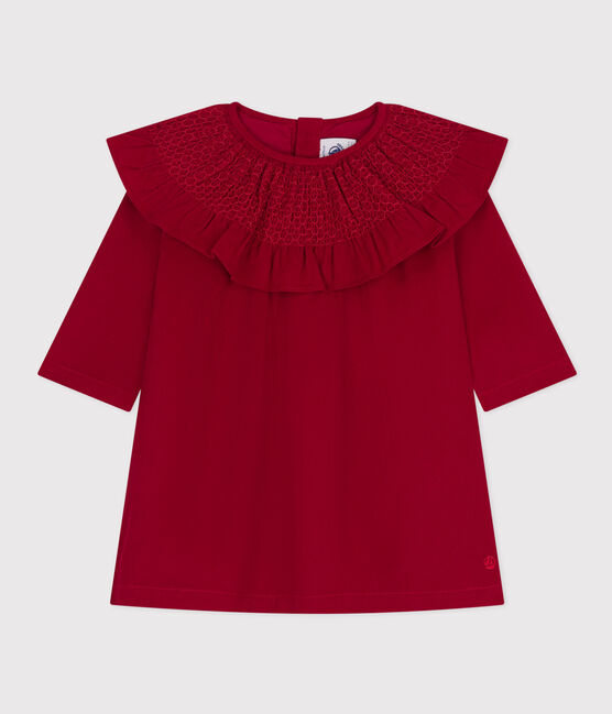 Babies' Long-Sleeved Velvet Dress CORRIDA red