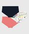 Pack of children's high-waisted printed cotton pants multicolor