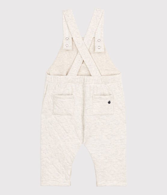 Babies' Long Quilted Tube-Knit Dungarees MONTELIMAR CHINE beige