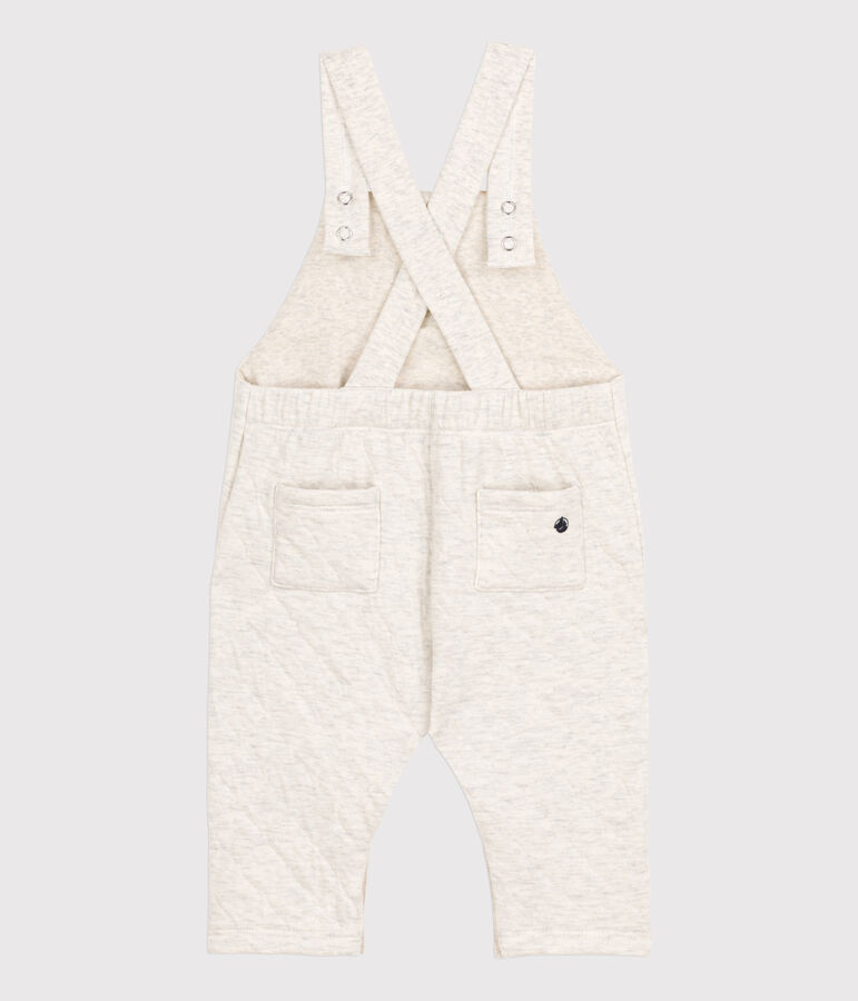 Babies' Long Quilted Tube-Knit Dungarees beige