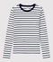 Women's Iconic Cotton Round Neck T-Shirt MARSHMALLOW white/SMOKING blue