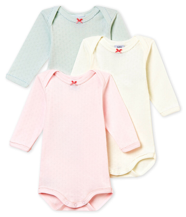 Baby girl's long sleeved body trio multicolor