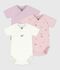 Pack of babies' short-sleeved printed cotton wrapover bodies multicolor