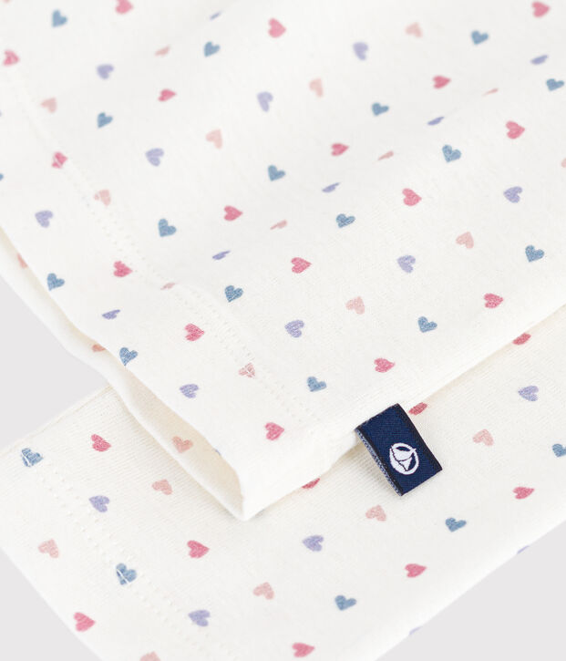 Children's printed cotton polo neck top white/multicolor