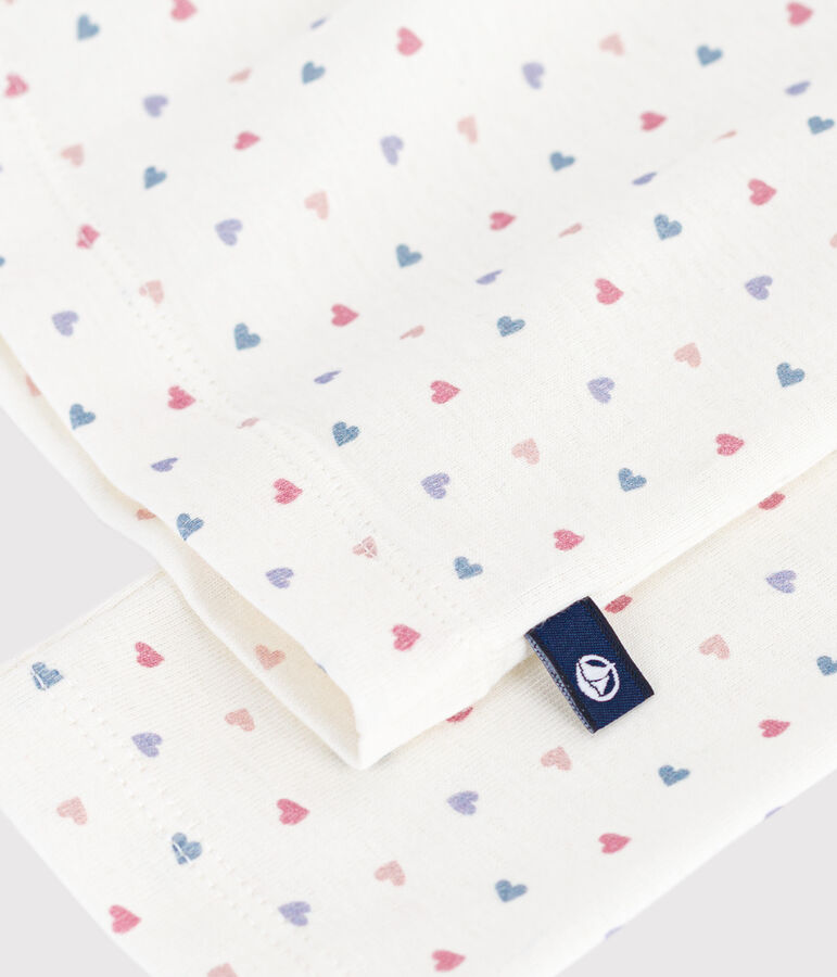 Children's printed cotton polo neck top white/multicolor