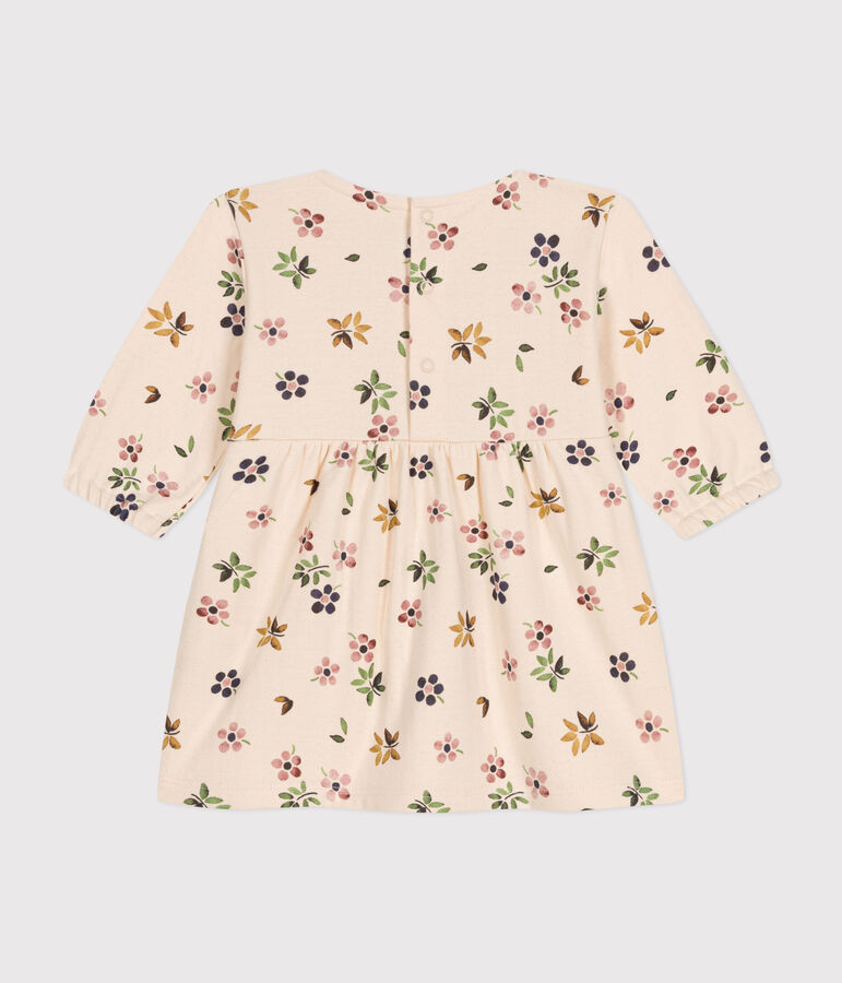 Babies' long-sleeved tube knit dress AVALANCHE white/MULTICO