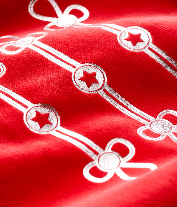 Babies' Velour Sleepsuit red