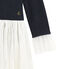 Girl's shiny dual fabric dress SMOKING blue/DORE yellow