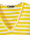 Women's striped original rib V-neck T-shirt SHINE yellow/MARSHMALLOW white