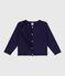 Children's plain cotton cardigan SOIR blue