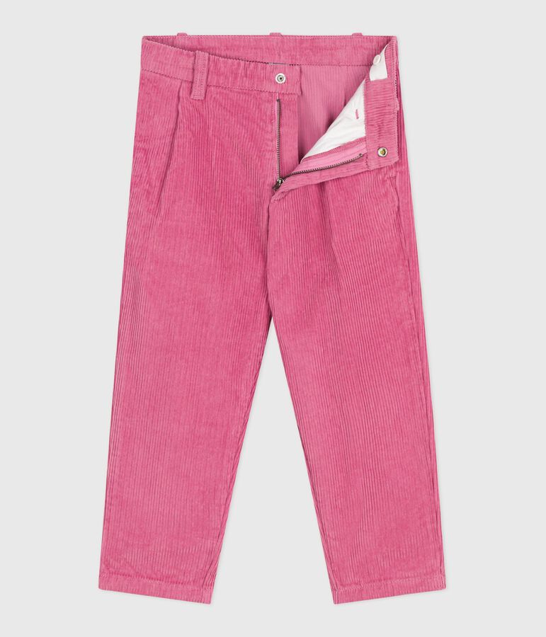 Children's plain corduroy trousers pink