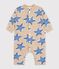 Babies' long jumpsuit in cotton with a star print beige/multicolor