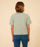 Women's Boxy Stripy Cotton T-Shirt CROCO green/AVALANCHE