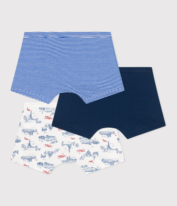 Children's Paris print cotton boxers with thin waistbands - 3-Pack multicolor