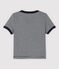 Baby Boys' Short-Sleeved Cotton T-Shirt SMOKING blue/MARSHMALLOW white